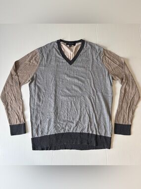 Brooks Brothers Italian Yarn Silk Blend V Neck Sweater Old Money Quiet Luxury M